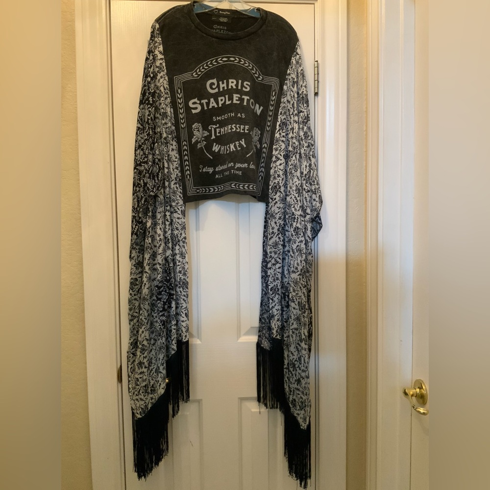 0066. One of a kind Chris Stapleton Custom Poncho Top - Picture 2 of 7